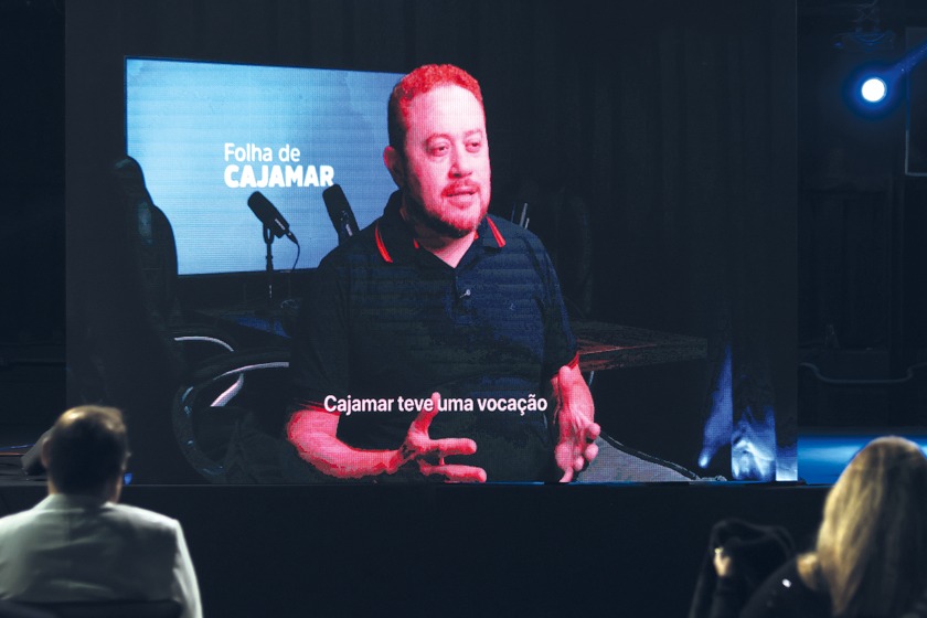 Edgar Brito, idealizador da Folha de Cajamar, explica as razões do projeto durante o lançamento no Vistta Bar