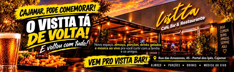 Anúncio do Vistta Bar na Folha de Cajamar